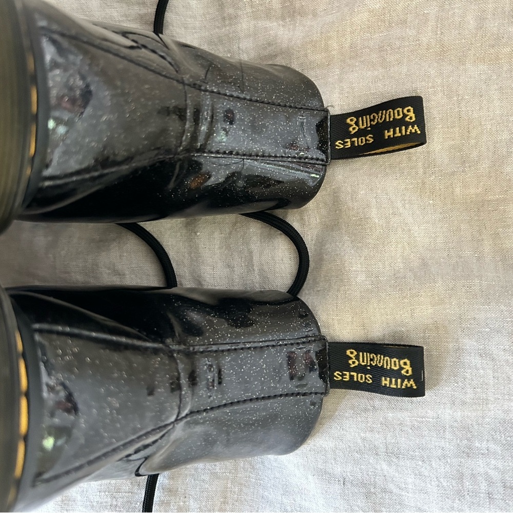 Dr. Martens Luan Sparkle Black Combat Boots size 6 - Picture 4 of 9